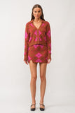 Rachel Sweater Knit Top - Argyle -