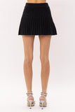 Gabrielle Pleated Knit Mini Skirt - Black -