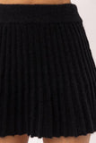 Gabrielle Pleated Knit Mini Skirt - Black -