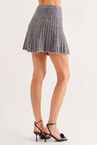 Gabrielle Pleated Knit Mini Skirt - Heather Grey -