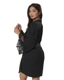 Marseille Luxury Satin Kimono - Black -