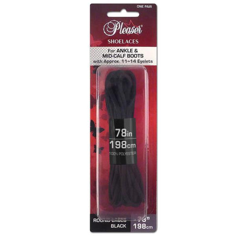 Pleaser Ankle & Mid-Calf Shoe Laces - Black