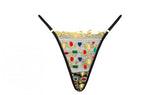 Embroidery G-String - Mesh Jewel/Velvet -
