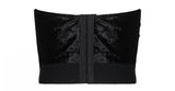 Underbust Bustier - Black Embroidered Appliques -