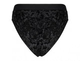 High Waist Bikini - Black Embroidered Appliques -