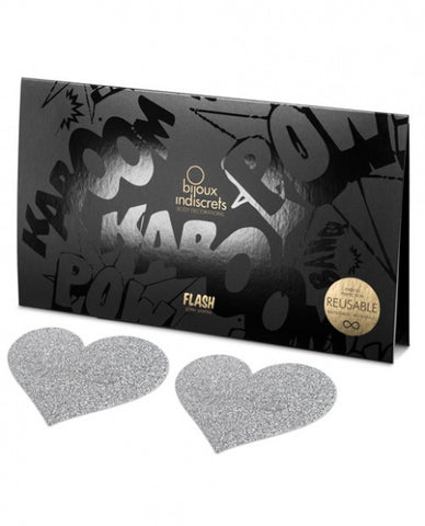 Bijoux Indiscrets Flash Heart Pastie - Silver