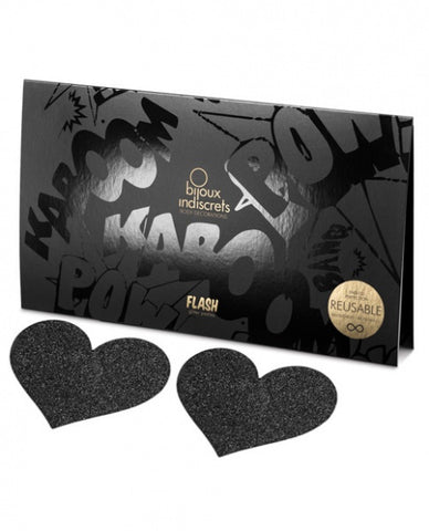 Bijoux Indiscrets Flash Heart Pastie - Black