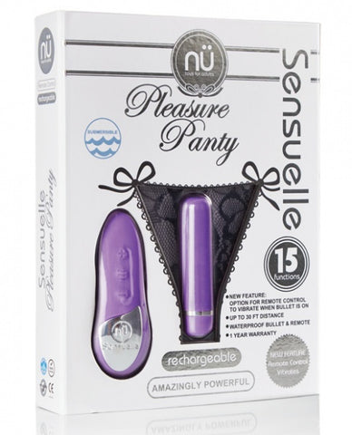Sensuelle Pleasure Panty Bullet w/Remote Control - 15 Function Purple