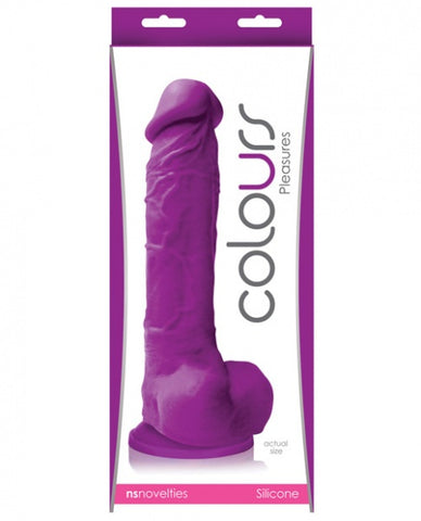 Colours Pleasures 8" Dildo w/Suction Cup - Purple