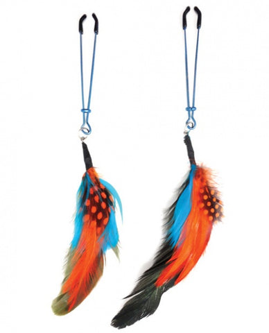 Bijoux de Nip Colored Feather w/Blue Tweezer Clamp