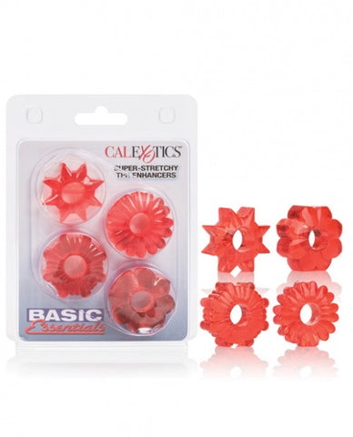 Basic Essentials Rings - Red Set of 4