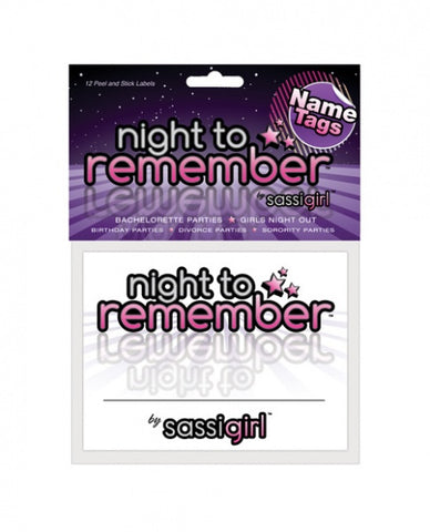 Night to Remember Party Name Tags - Pack of 12 by sassigirl